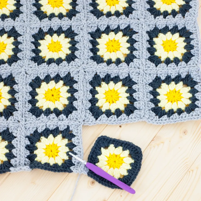 crochet squares joined for pillow