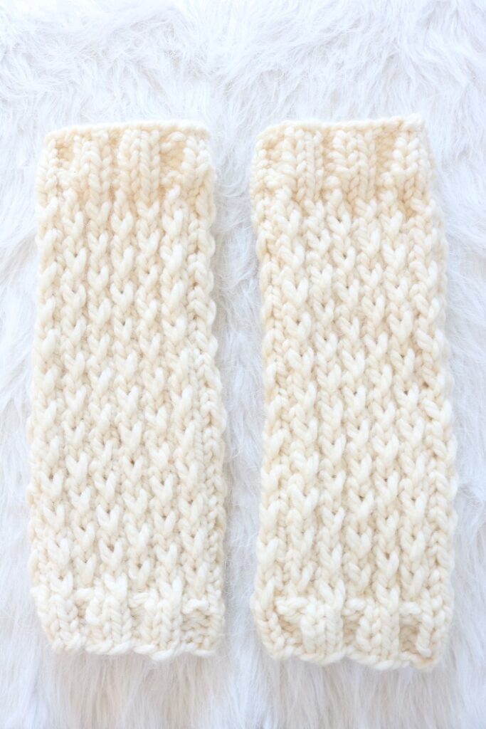 Knit Leg Warmers - finished cuffs, vertical