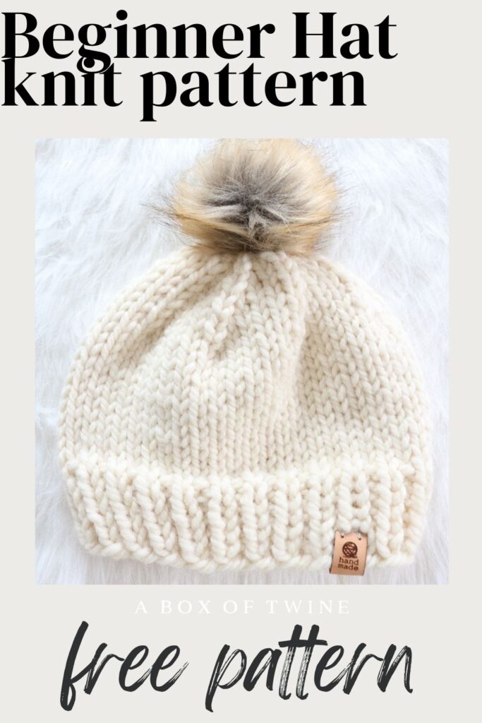Beginner Knit Hat Pattern - Pin A