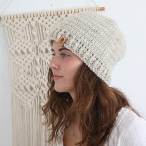 Crochet Beanie Hat - wearing 2 1200px