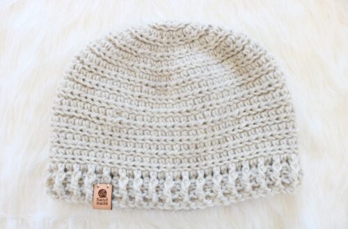 Crochet Beanie Pattern - finished with tag