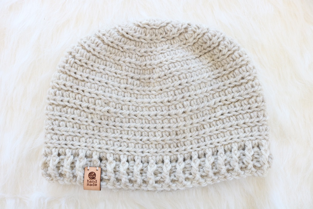 Crochet Beanie Pattern - finished with tag