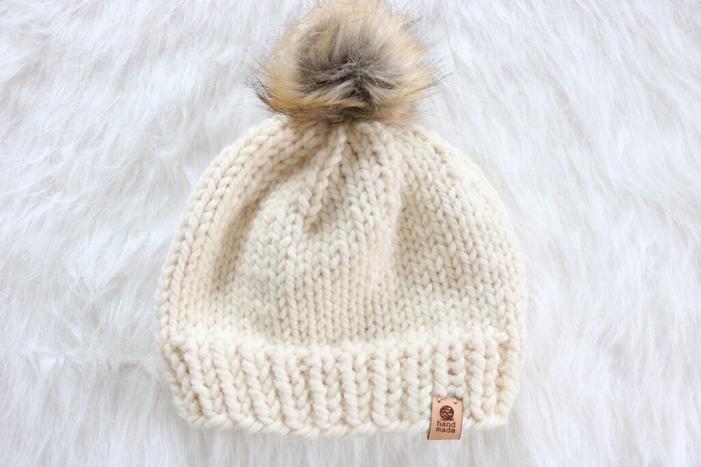 Knit Beginner Hat Pattern - finished hat