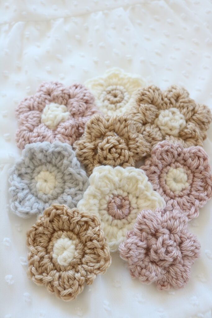 Crochet Flower Pattern - Flower Patch group, vertical