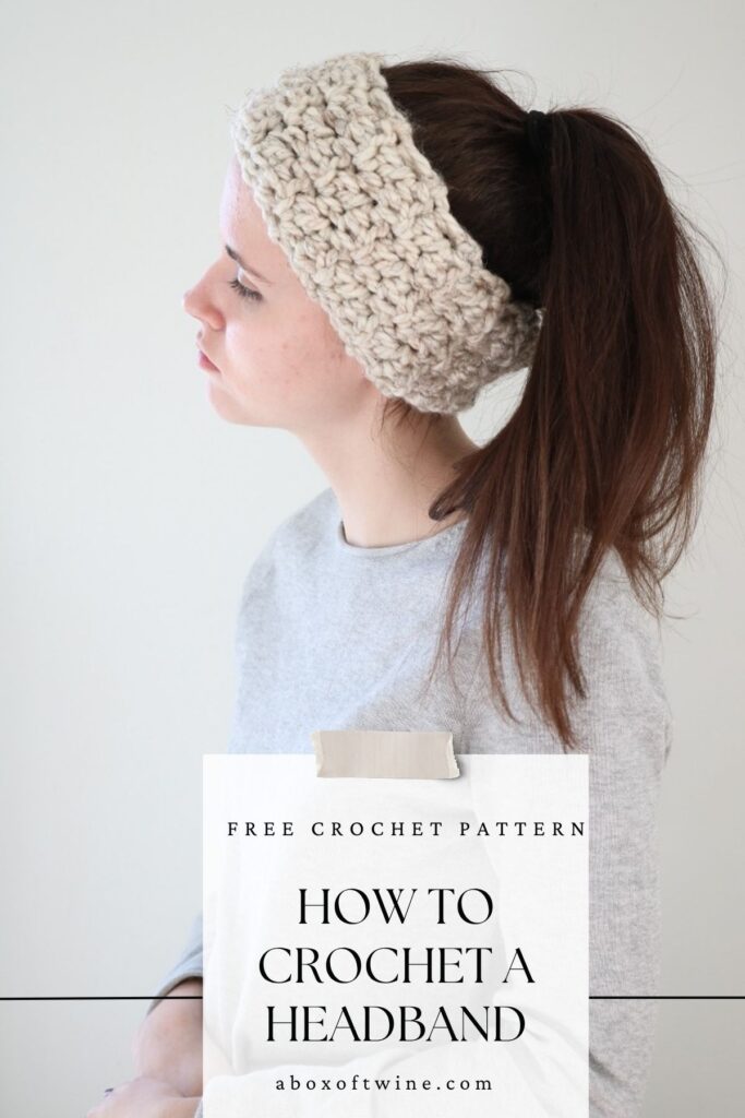woman wearing crochet headband 