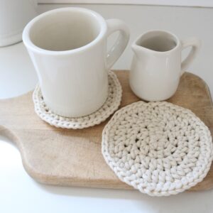 Crochet Coaster Pattern - finished coasters on display 2