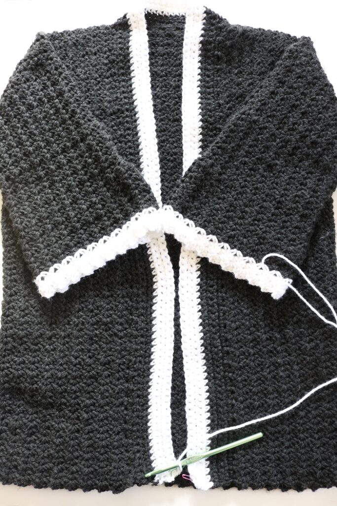 crochet cardigan in process