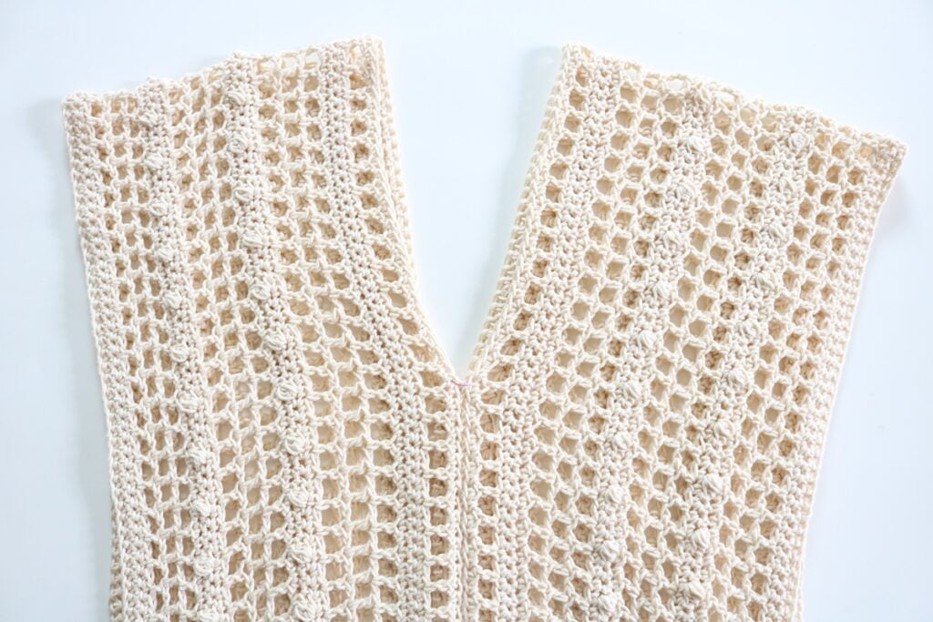 Summer Boho Top Crochet Pattern - v neck opening after seaming center, 1200