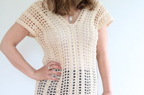 Summer Boho Top Crochet Pattern - wearing with pants 2