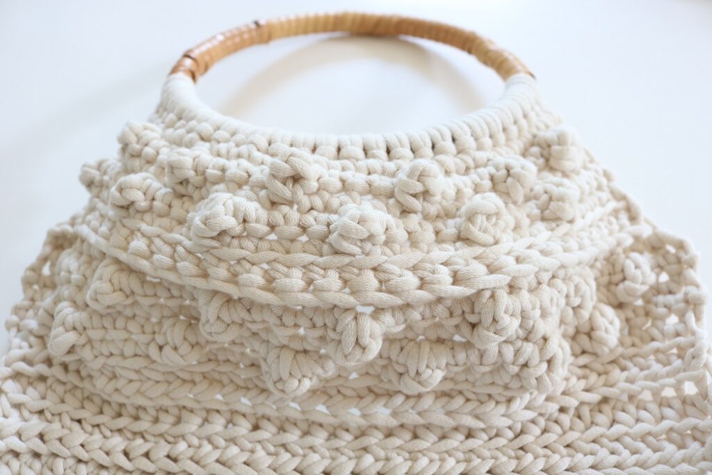 crochet handbag close up