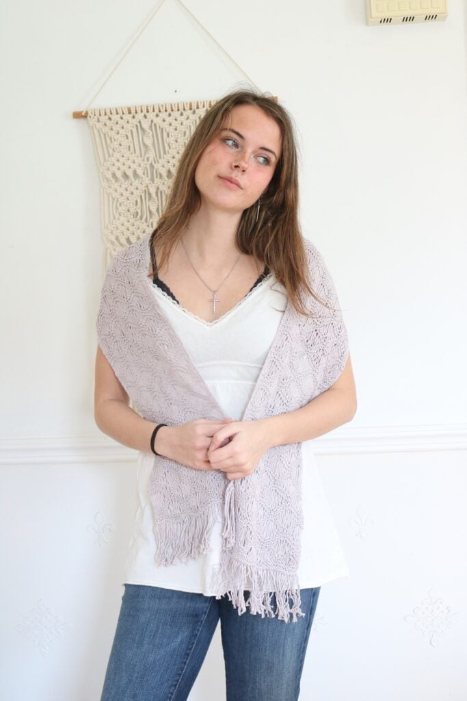 Seafoam Scarf Knit Pattern - wearing 4