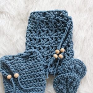 Crochet Spa Set Patterns - steel blue spa set, no stash