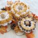 crochet pumpkins on table