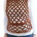 Mesh Lace Chenille Vest Crochet Pattern - wearing, turning toward right BG rem