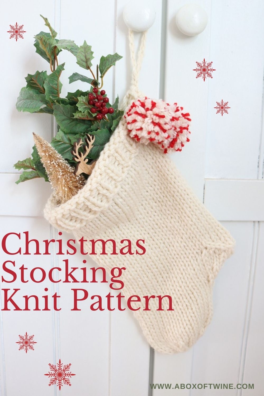 How To Knit A Christmas Stocking FREE Pattern A BOX OF TWINE