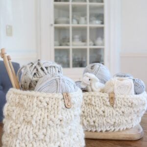 Nesting Basket Knitting Pattern - finished baskets, stuffed