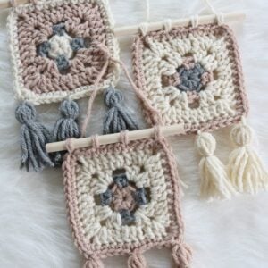 Small Square Wall Hanging Crochet Pattern - 3 finished wall hangings