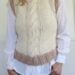 woman wearing cable knit vest