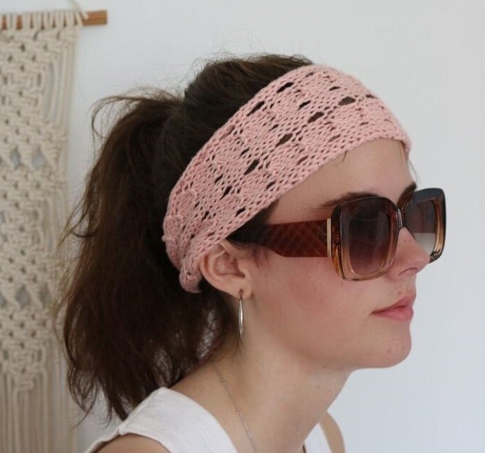 woman wearing knit headband