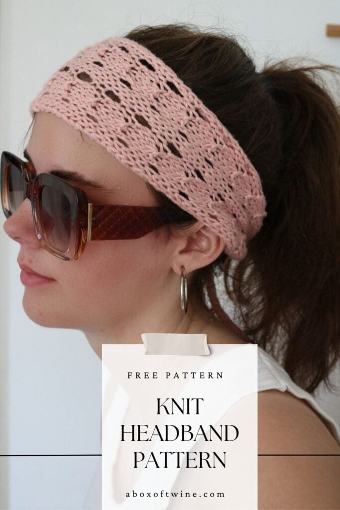 woman wearing pink lace knit headband