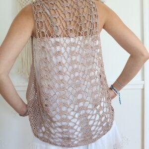 Boho Vibe Vest Crochet Pattern - wearing, back view
