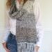 woman wearing Mandala Ombre Crochet Scarf