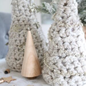 Hygge Christmas Trees - finished trees together, closer