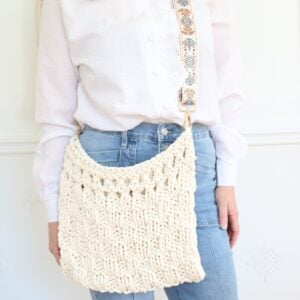 Chunky Check Bag Knit Pattern - feature image