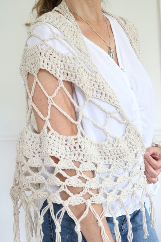 Brimfield Crochet Shawl Pattern - wearing