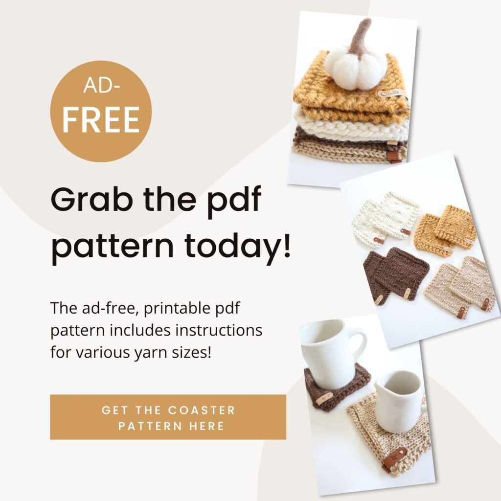 Promote knit coasters