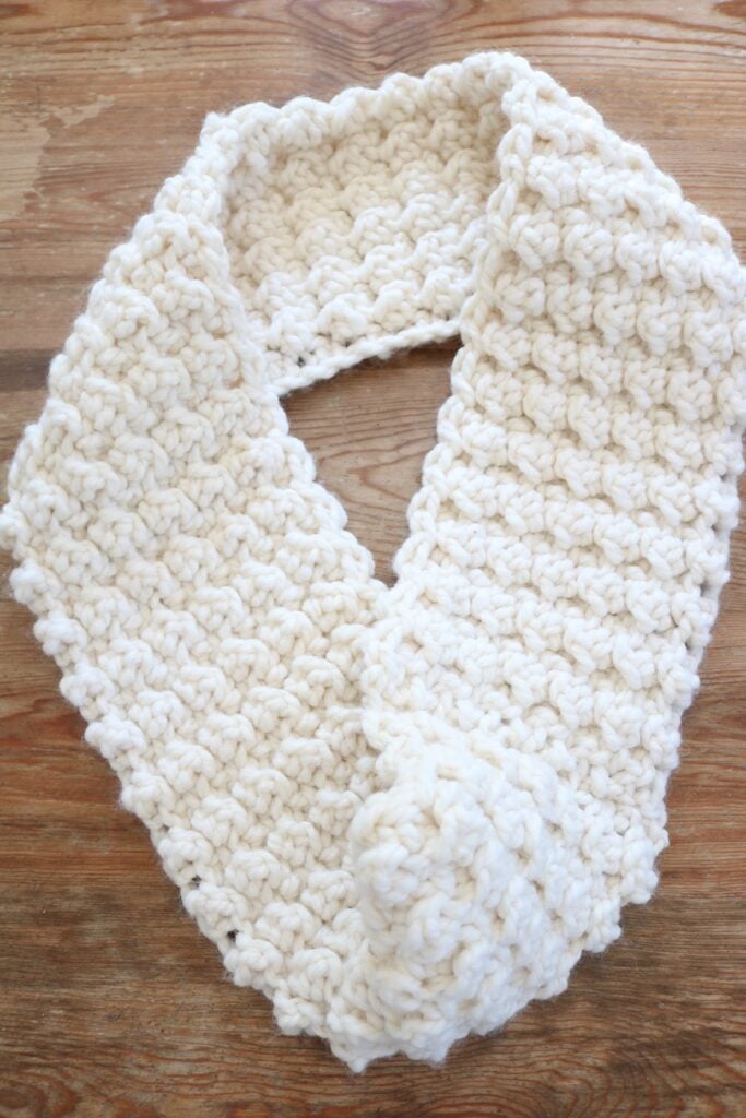 Chunky Infinity Scarf Crochet Pattern - finished scarf