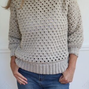 Charlotte Drop Shoulder Crochet Sweater Pattern - wearing 3
